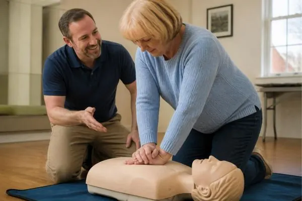 An instructor coaching a student